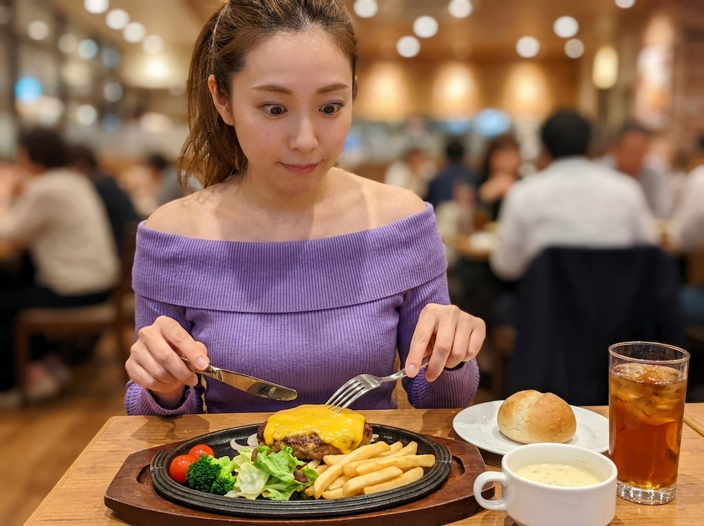 チーズのせハンバーグ