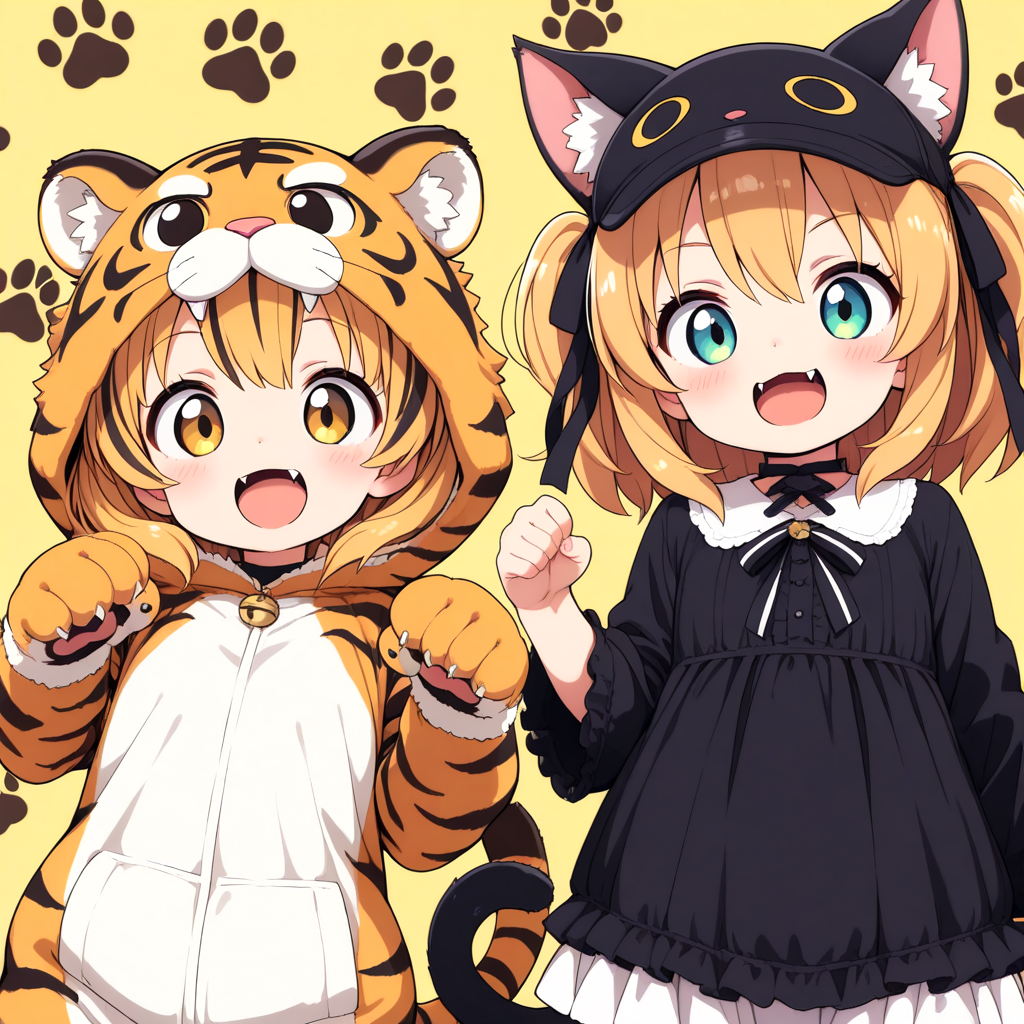 とらねこちゃんとくろねこちゃん♡