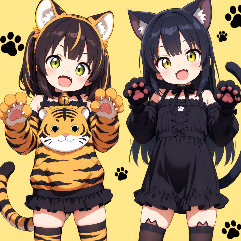 とらねこちゃんとくろねこちゃん♡