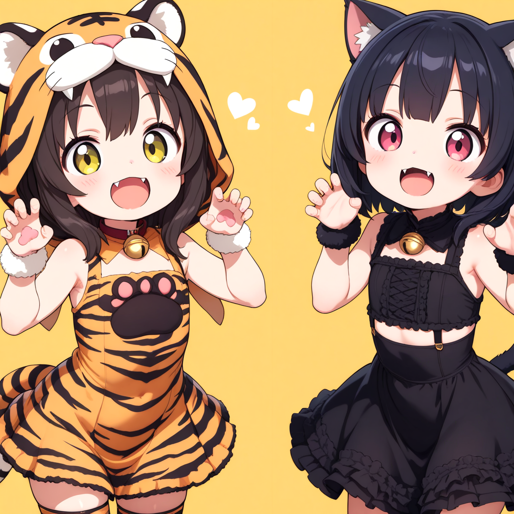 とらねこちゃんとくろねこちゃん♡