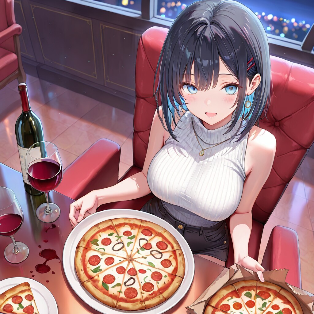 ワインとピザで豪遊🍷