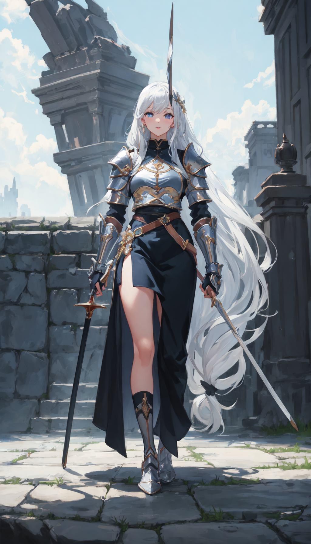 剣士少女(白髪ちゃん)