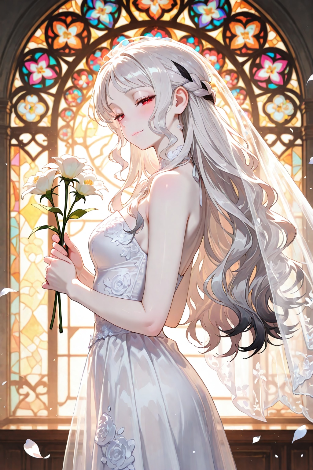 ウェディングドレス白い人