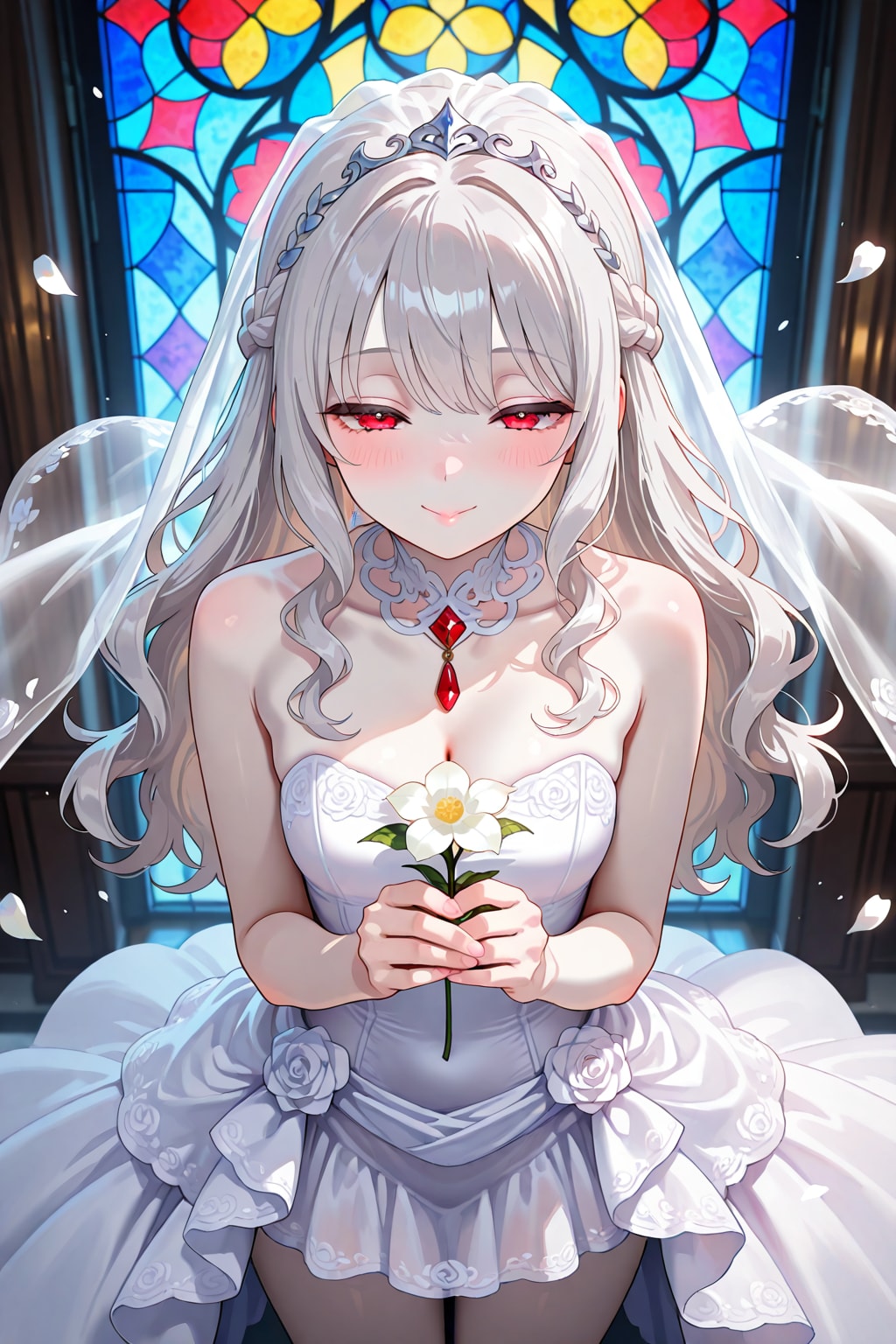 ウェディングドレス白い人