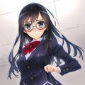 blazer, black-framed round eyewear, pantyshot 11枚目