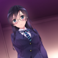 blazer, black-framed round eyewear, pantyshot 12枚目