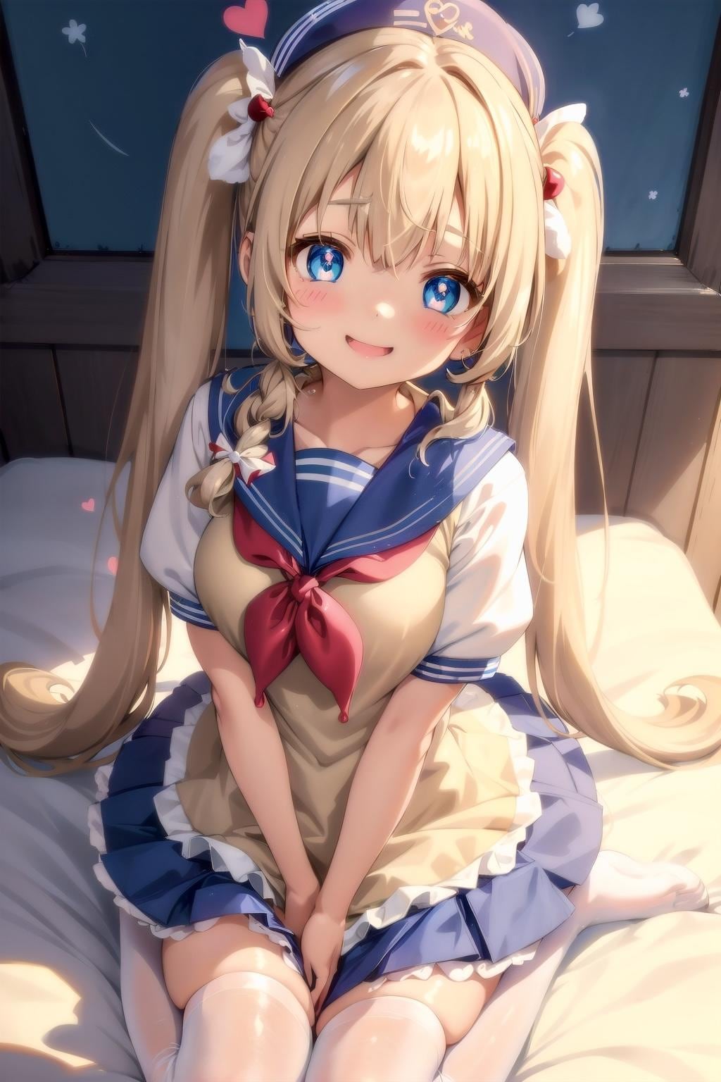 バラ園とセーラー服