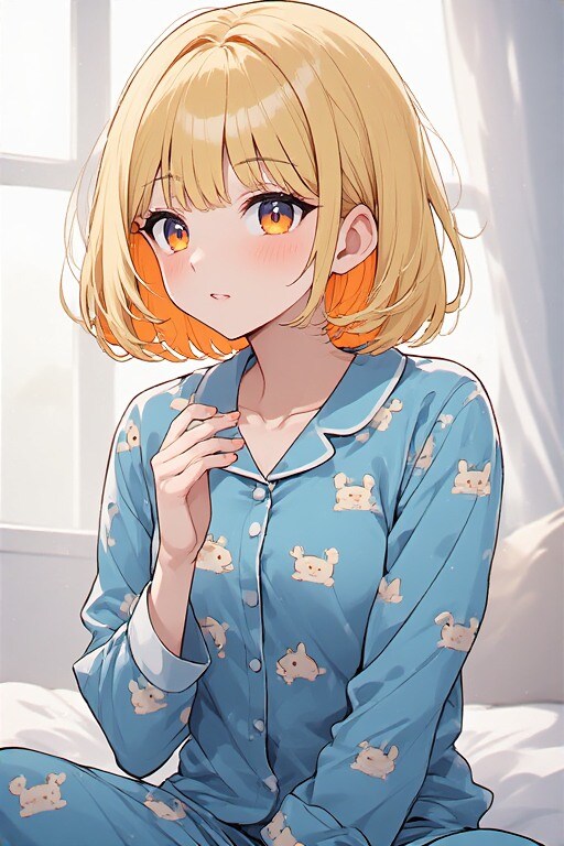 金髪ちゃん謎柄パジャマ | の人気AIイラスト・グラビア