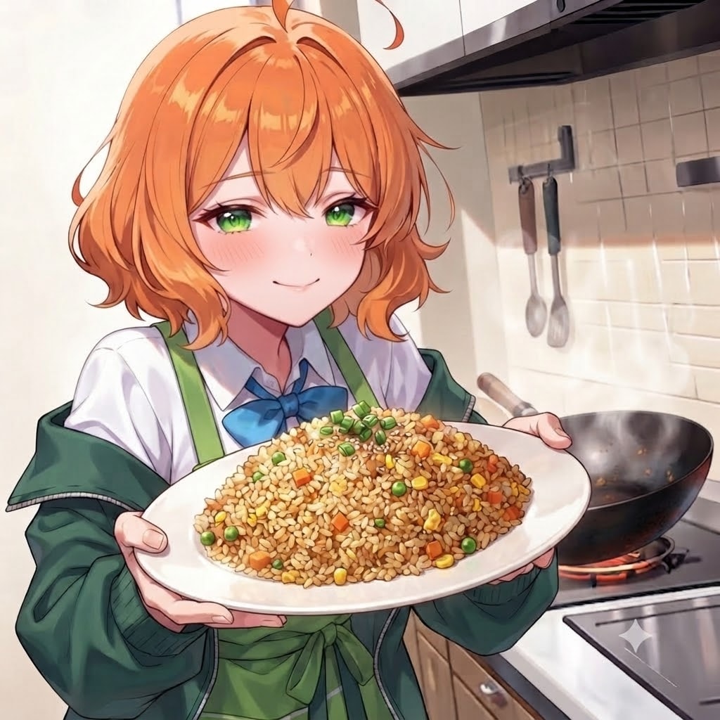 陽菜ちゃんの本気チャーハン　できたよ🩵