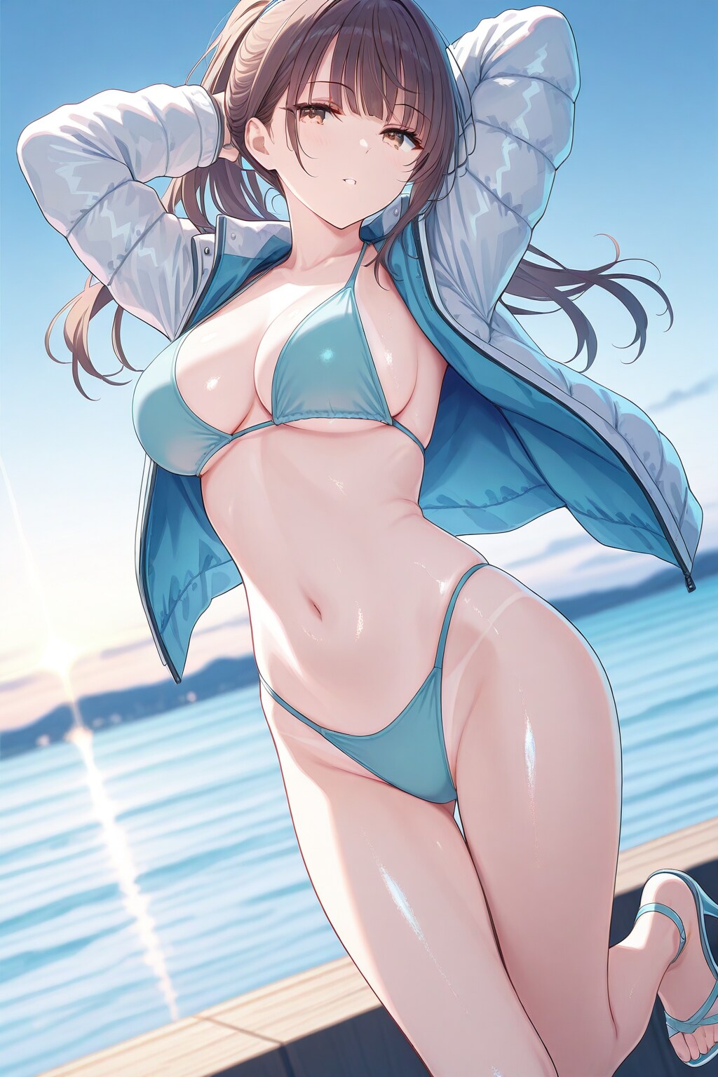 真夏の堤防