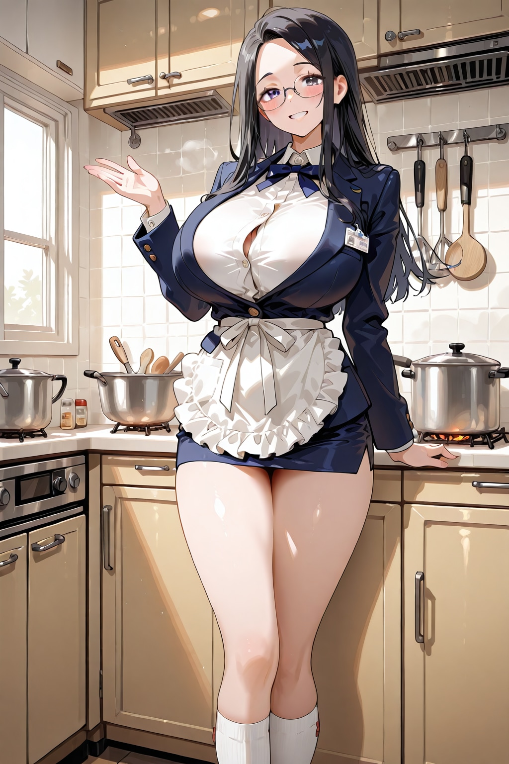 エプロン眼鏡さん