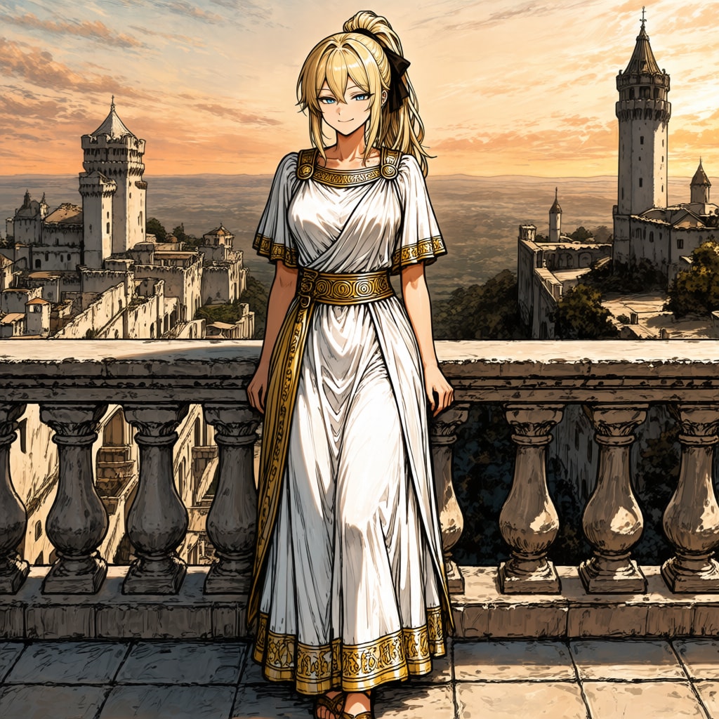 城に降りた、白金の旅人 | の人気AIイラスト・グラビア