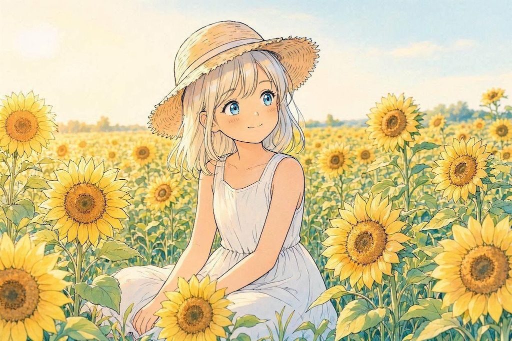 ひまわりと少女24