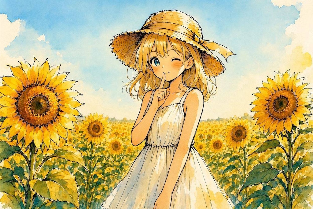 ひまわりと少女24