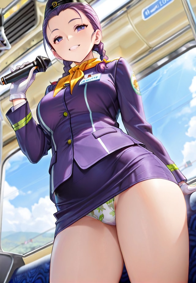 下から失礼しまーす♪　バスガイド編