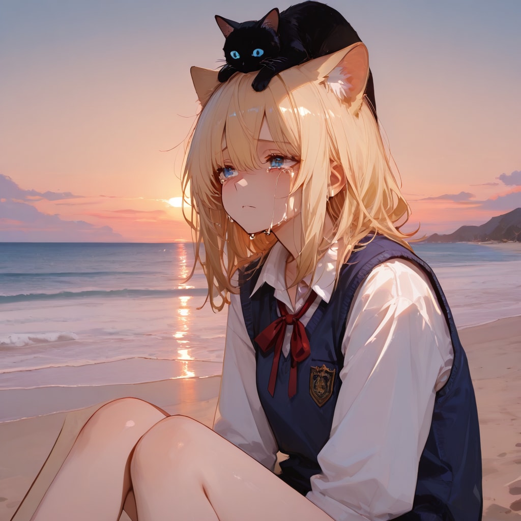 猫娘とでれ助（猫）