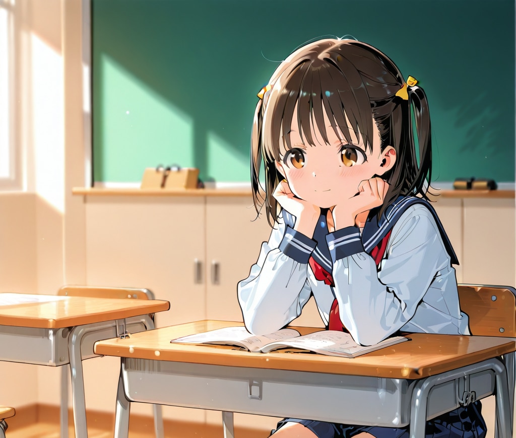下書きの女の子