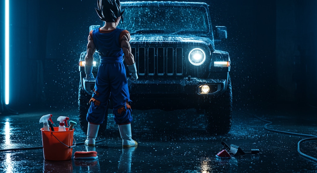 ベジットがジープラングラーを洗う　さらにリメイク