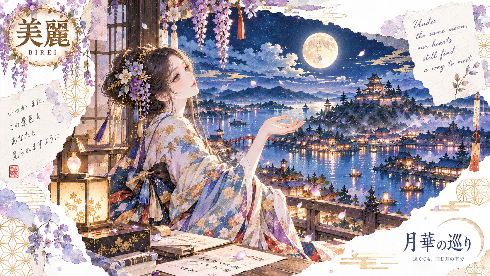 Moonlit Circuit — Waters of the Old City  Under the same moon, our hearts will still find a way to m | の人気AIイラスト・グラビア