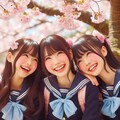 お花見JK 2枚目