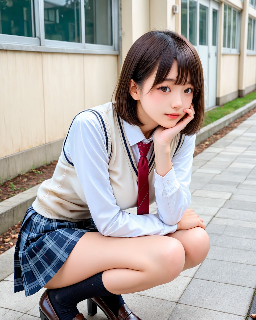 しゃがむ子
