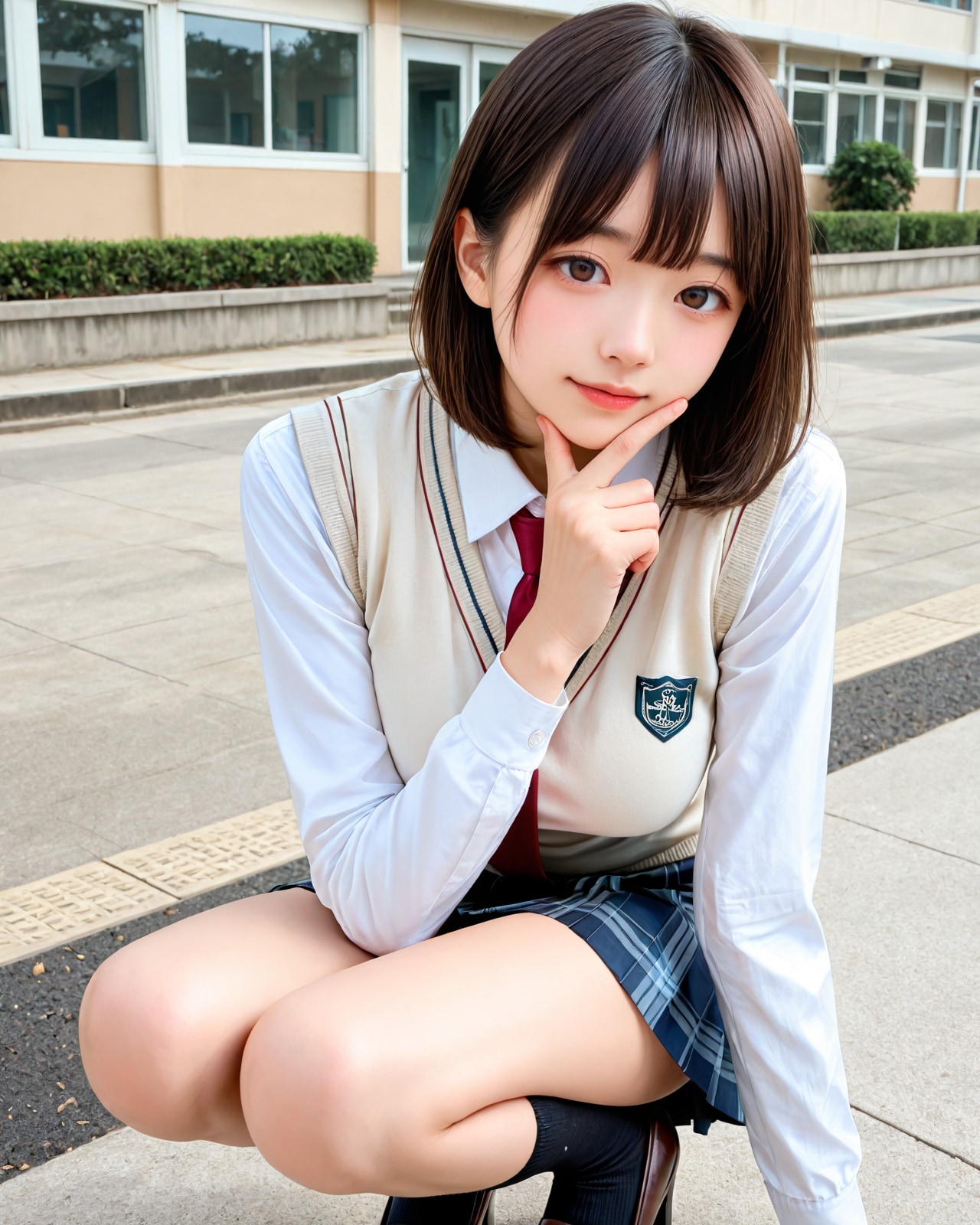 しゃがむ子