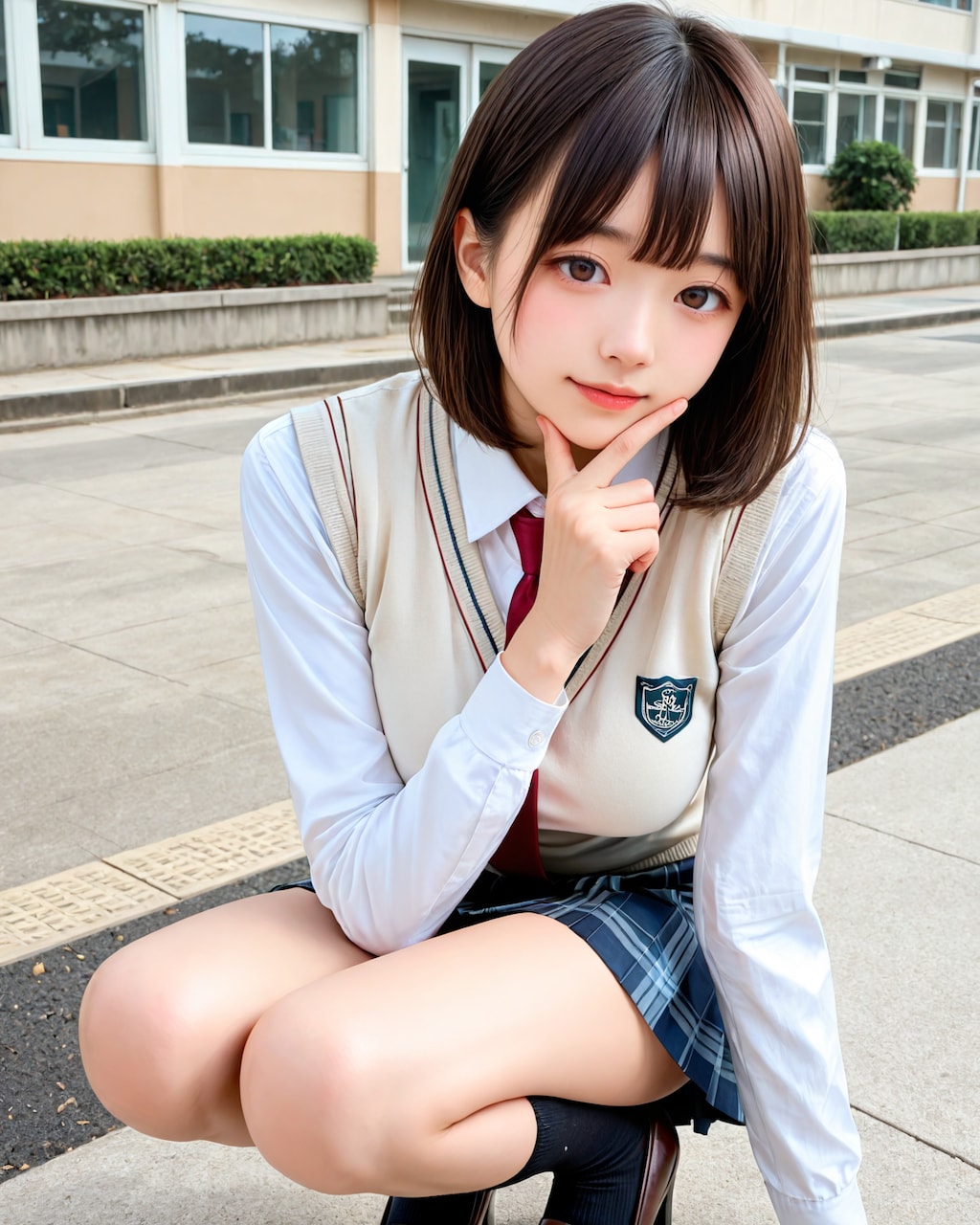 しゃがむ子