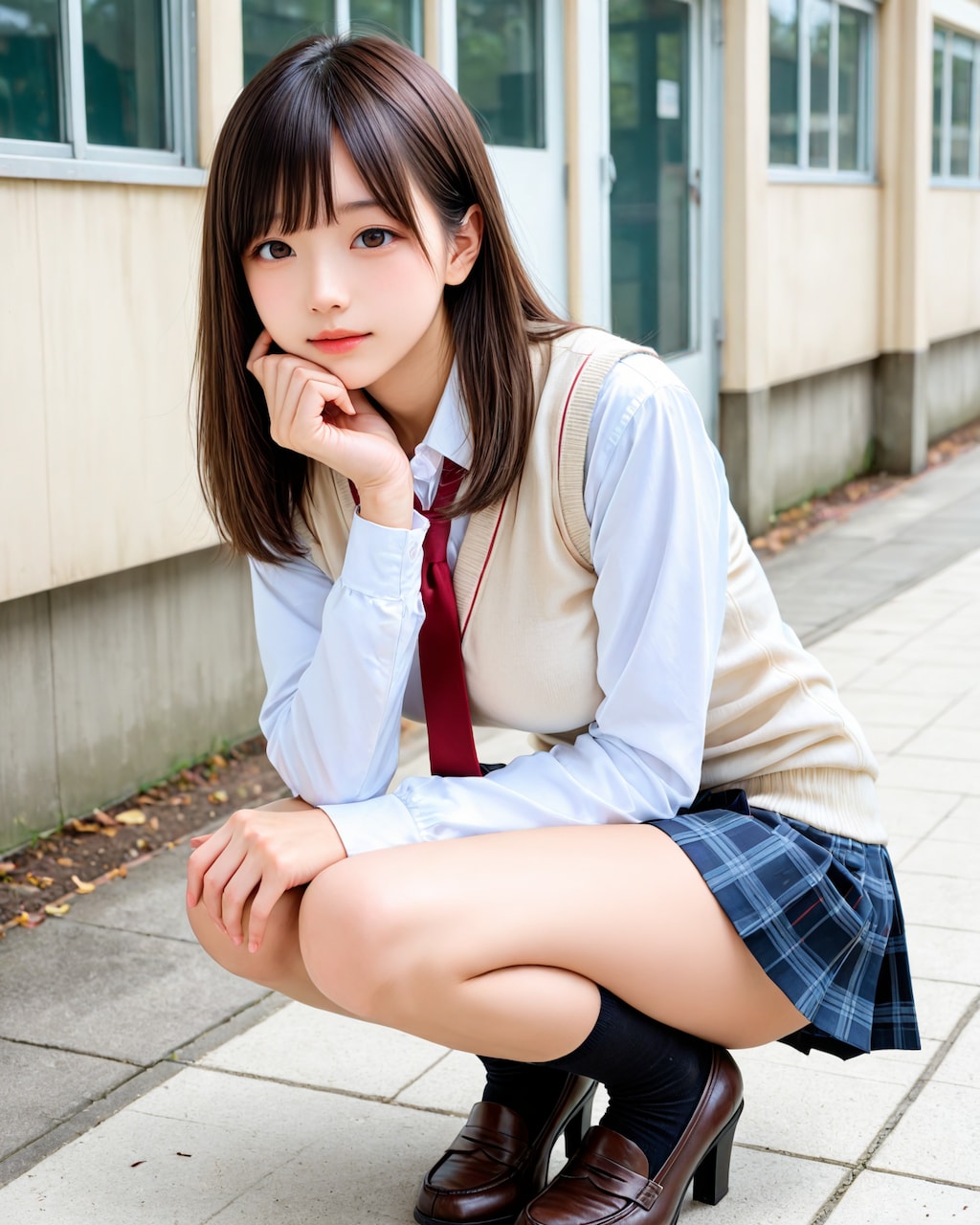 しゃがむ子