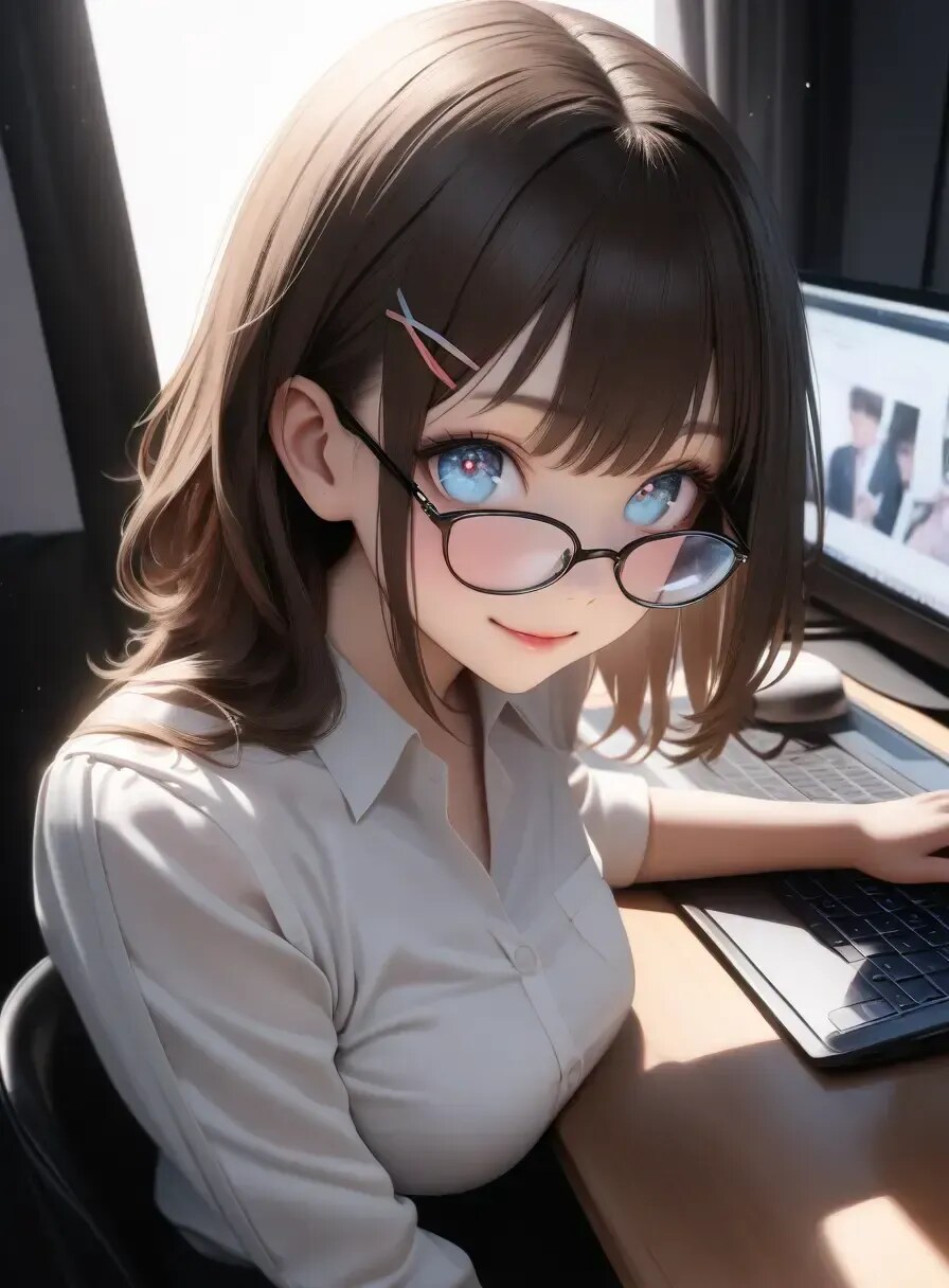 メガネオフィス | の人気AIイラスト・グラビア