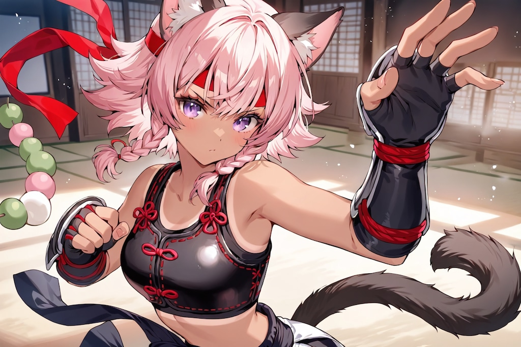 武闘家の猫娘（ろんすかゆうしゃのなかま）