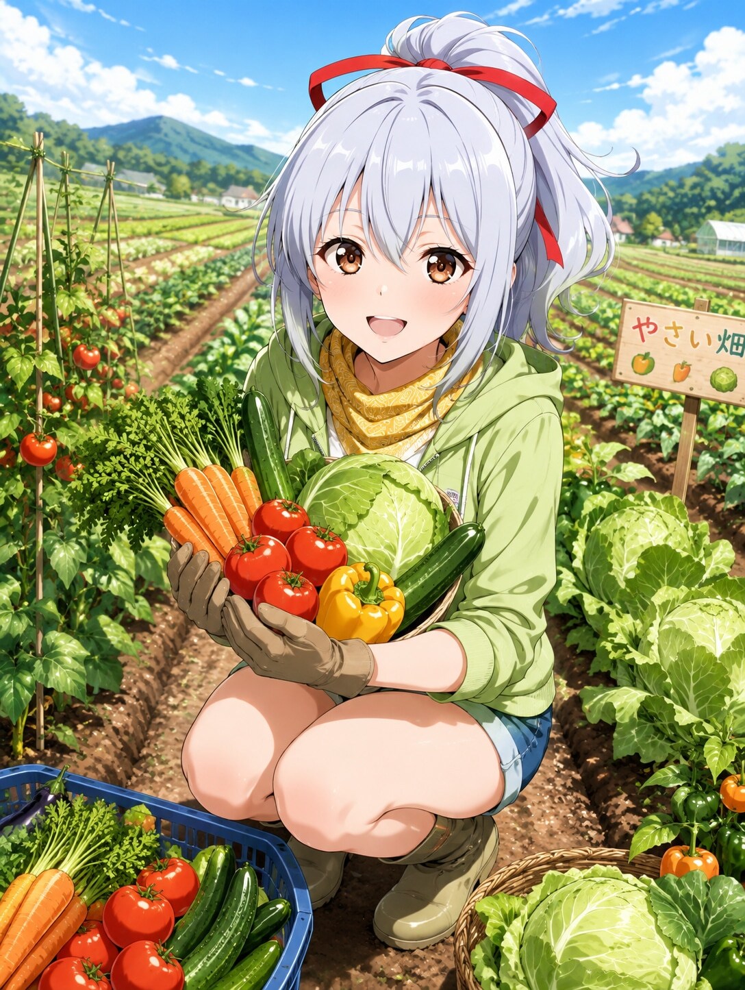 エル「8/31野菜の日ッ！お野菜サイコーっ！」 | の人気AIイラスト・グラビア