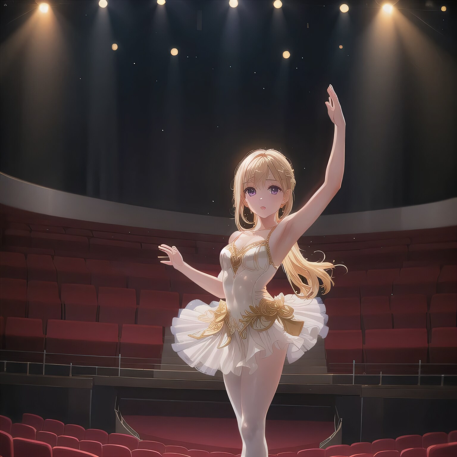金髪ロングでバレエの少女 | の人気AIイラスト・グラビア