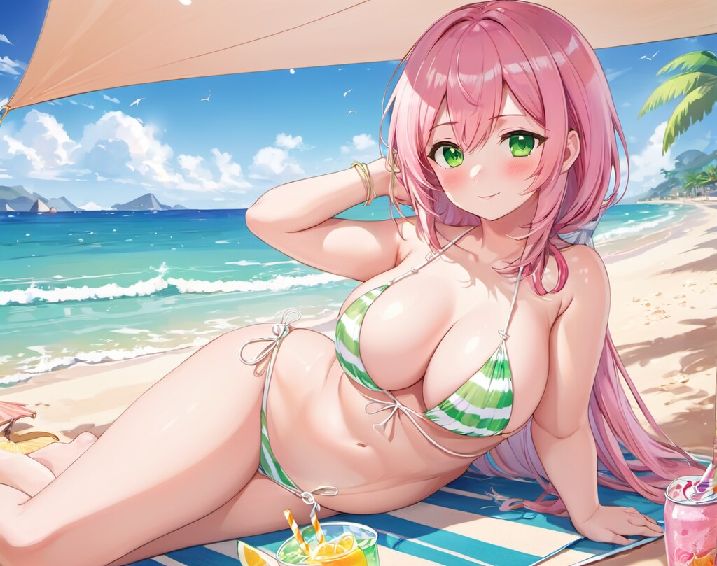 SDXLテスト & 横に寝たときのおｐｐを表現したかった