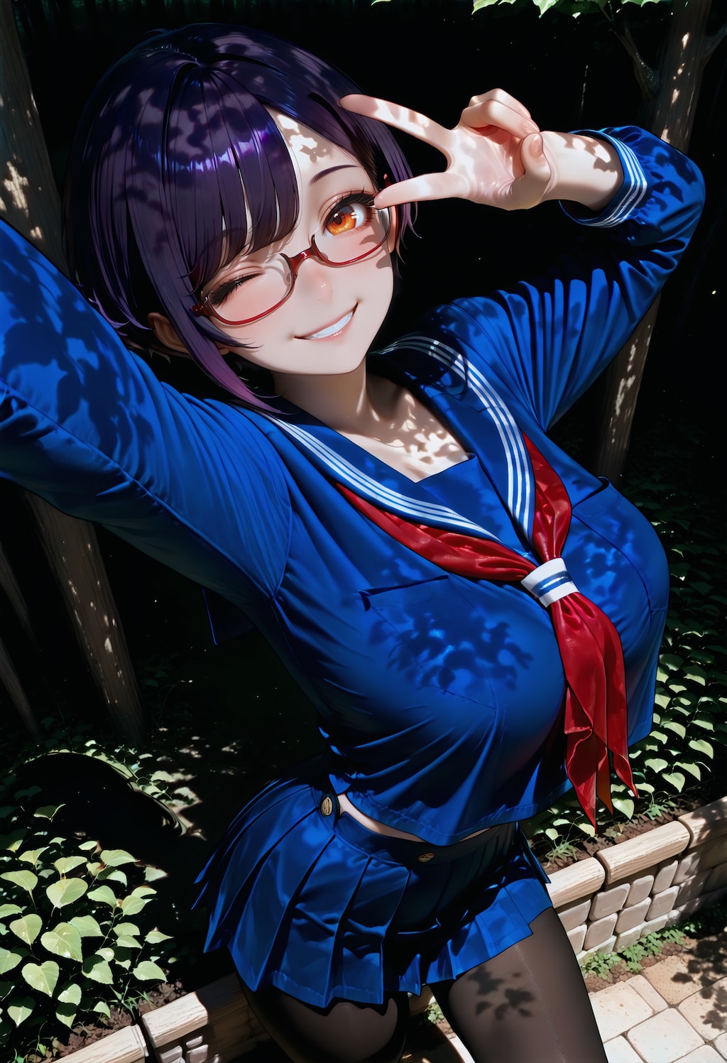 木漏れ日と自撮り