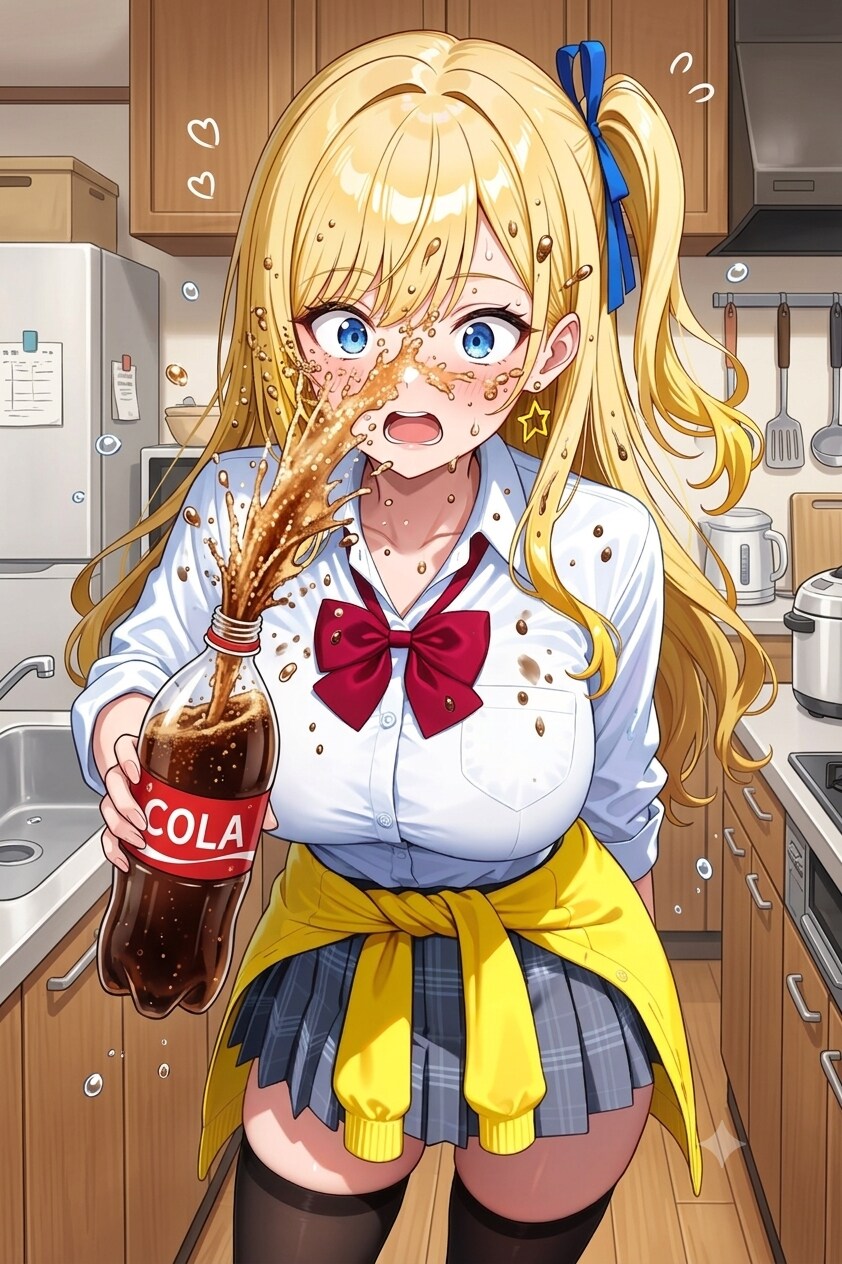 コーラを被るナミちゃん