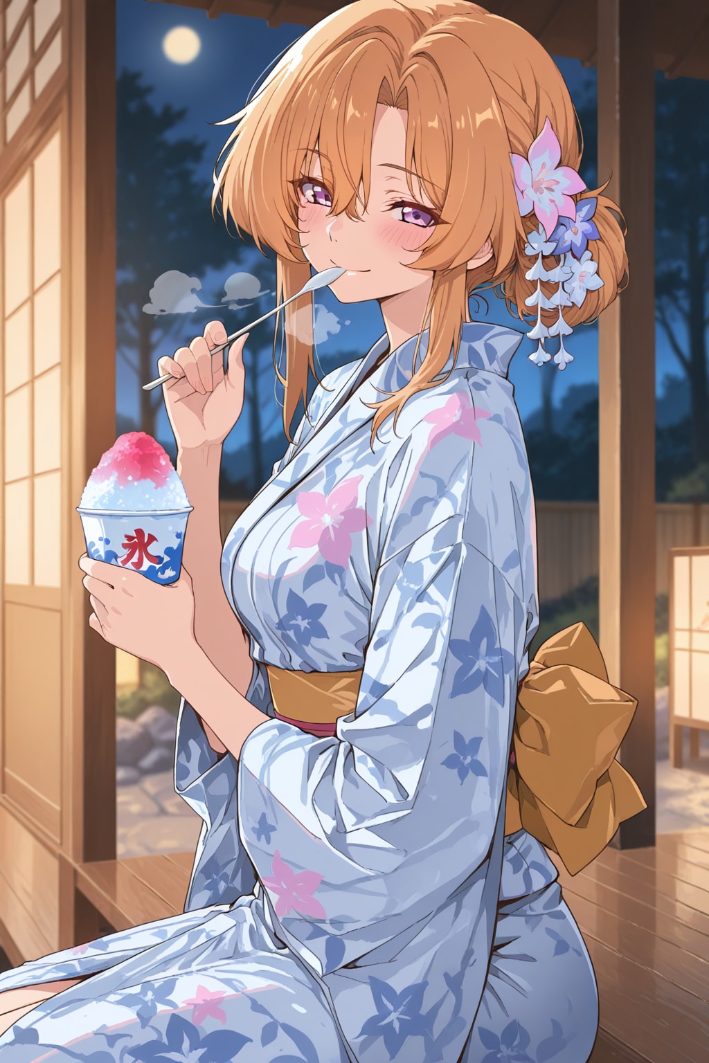 夏と浴衣とかき氷