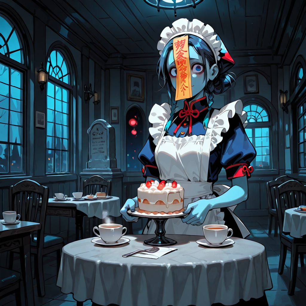 キョンシーのいるメイドカフェ（冥土カフェ） | の人気AIイラスト・グラビア