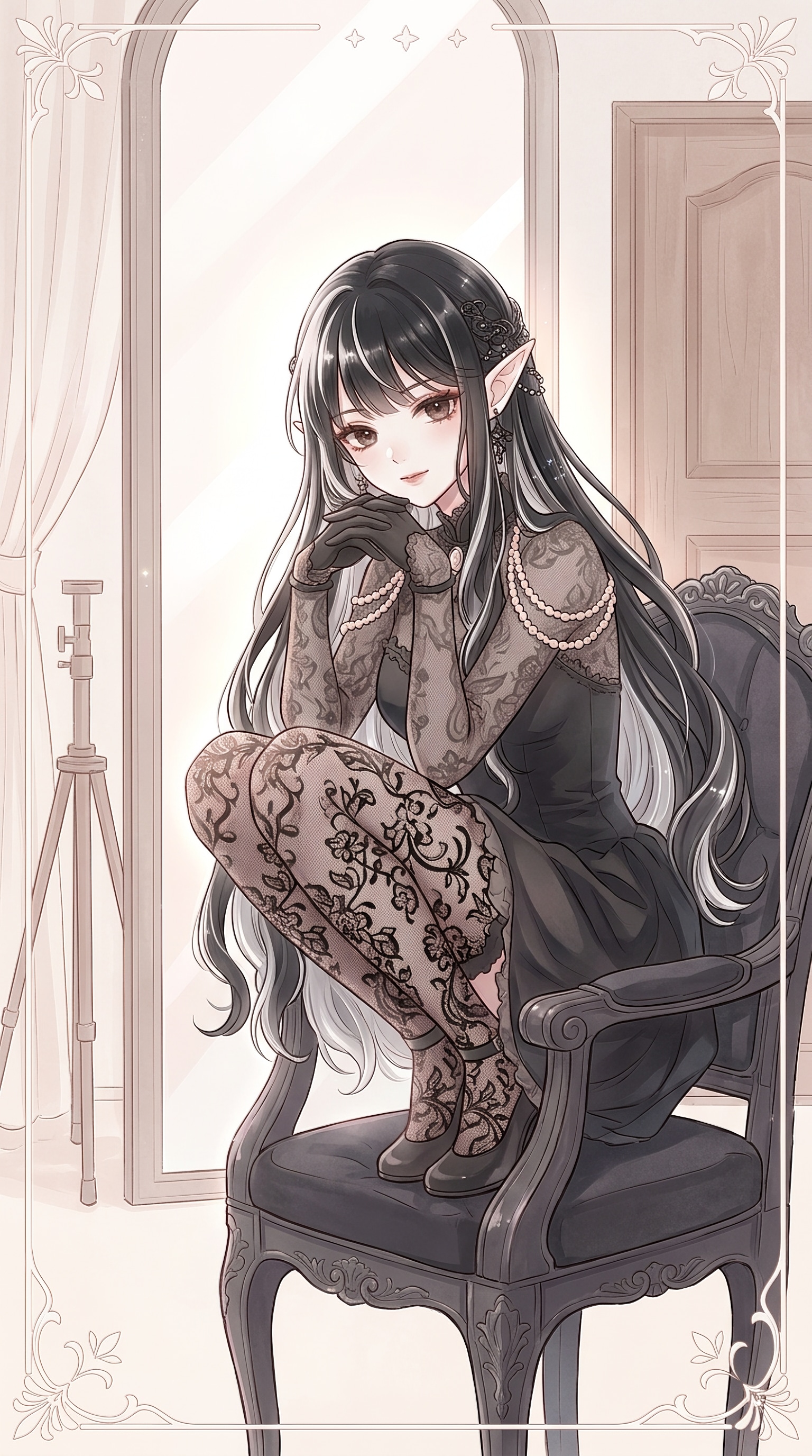 黒髪鏡影の妖精 | の人気AIイラスト・グラビア