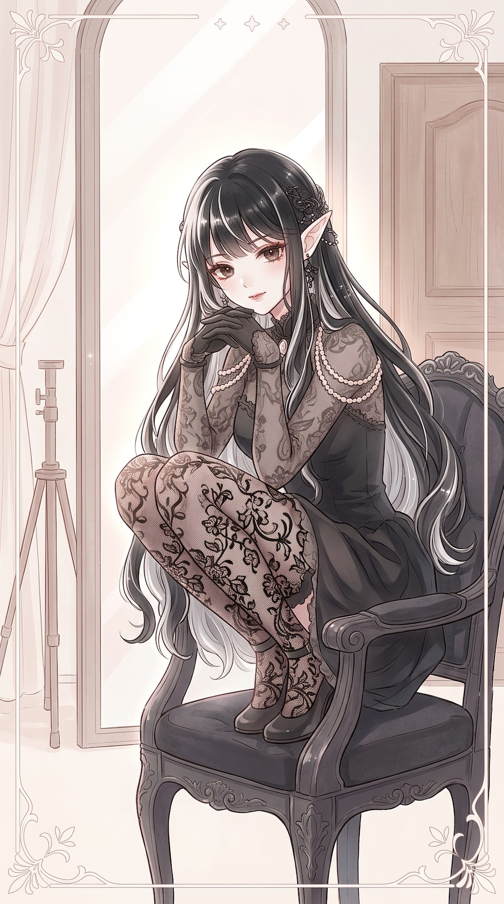 黒髪鏡影の妖精