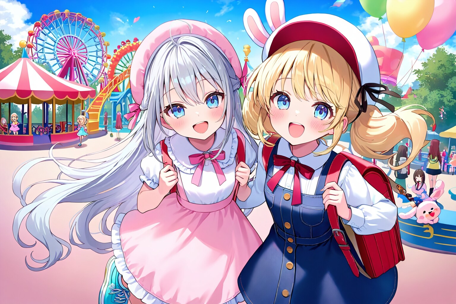 遊園地を楽しむ少女達