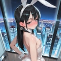 透け白バニーガールみづき手コキフェラ♡ 2枚目