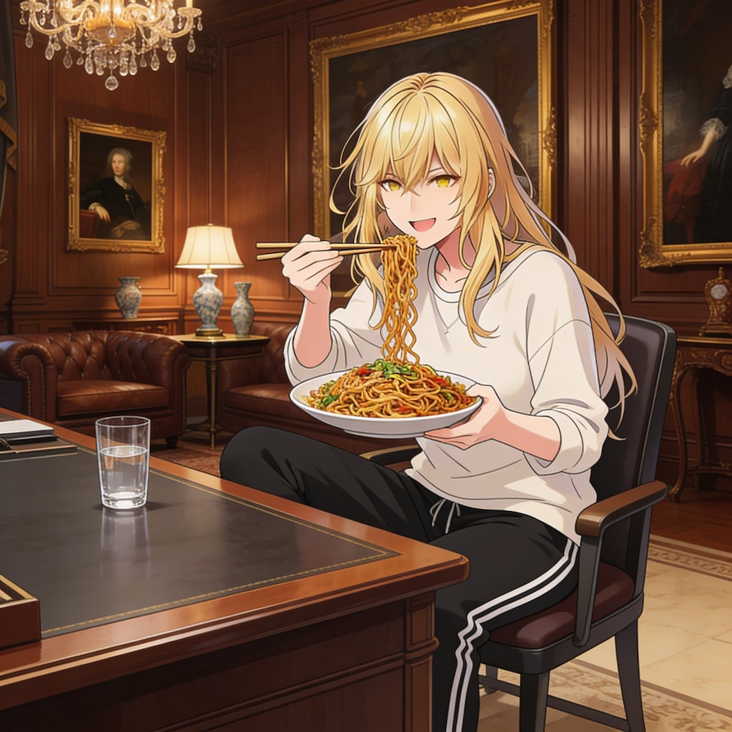 大盛り焼きそばとエリザベス