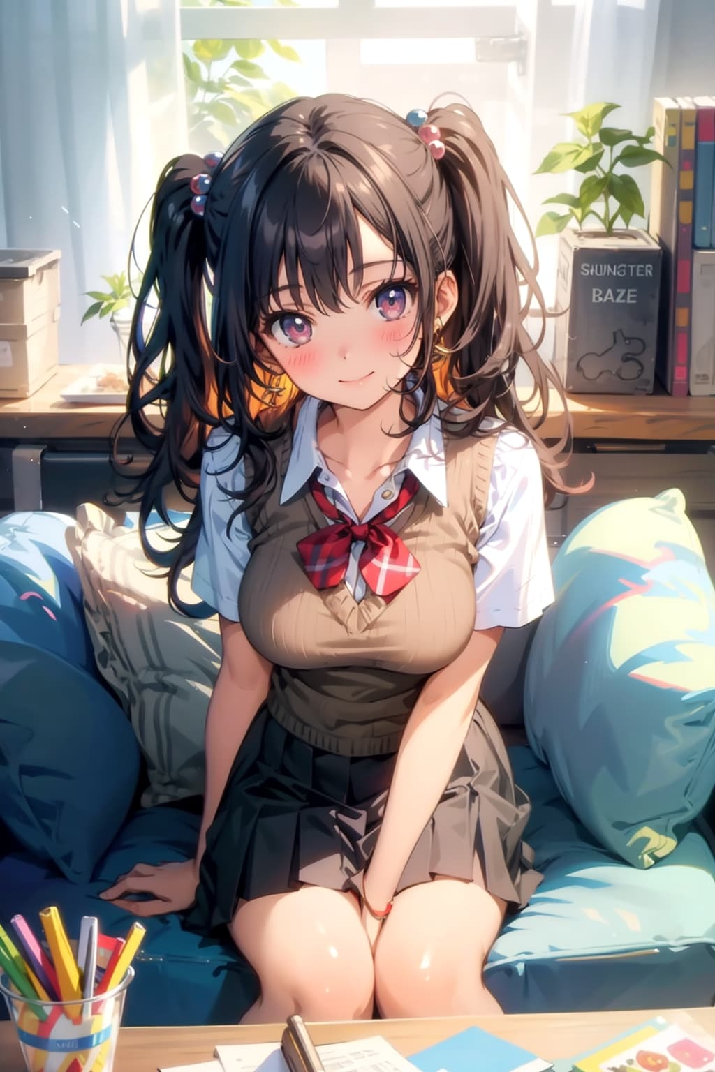 クラスメイトと勉強会 | の人気AIイラスト・グラビア