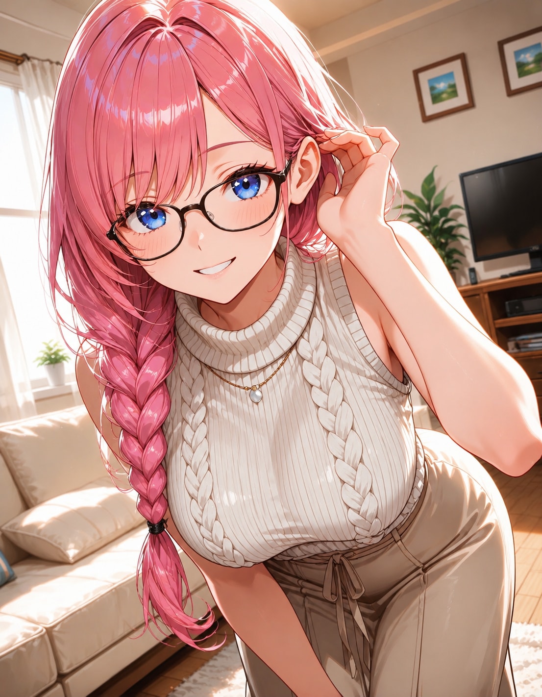 小桃乃さんでノースリーブニット(∩´∀`∩)💕