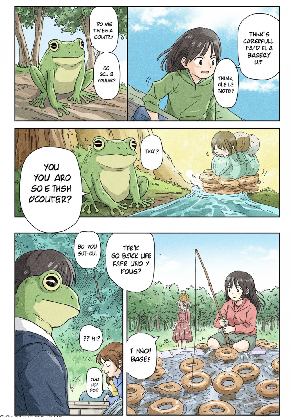 ベーグル釣りの少女_ImageFX