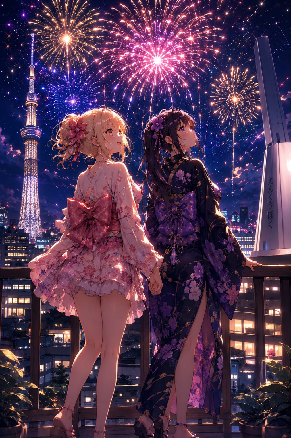 スマホ壁紙サイズ ちさたき花火大会 inえんくうぼく 笑