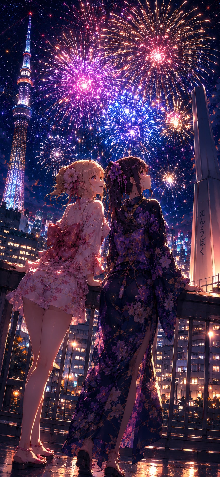 スマホ壁紙サイズ ちさたき花火大会 inえんくうぼく 笑