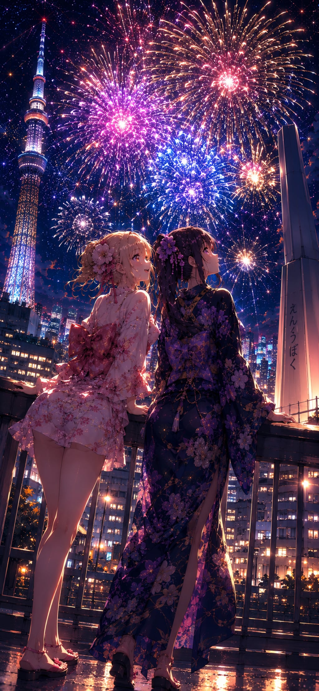 スマホ壁紙サイズ ちさたき花火大会 inえんくうぼく 笑