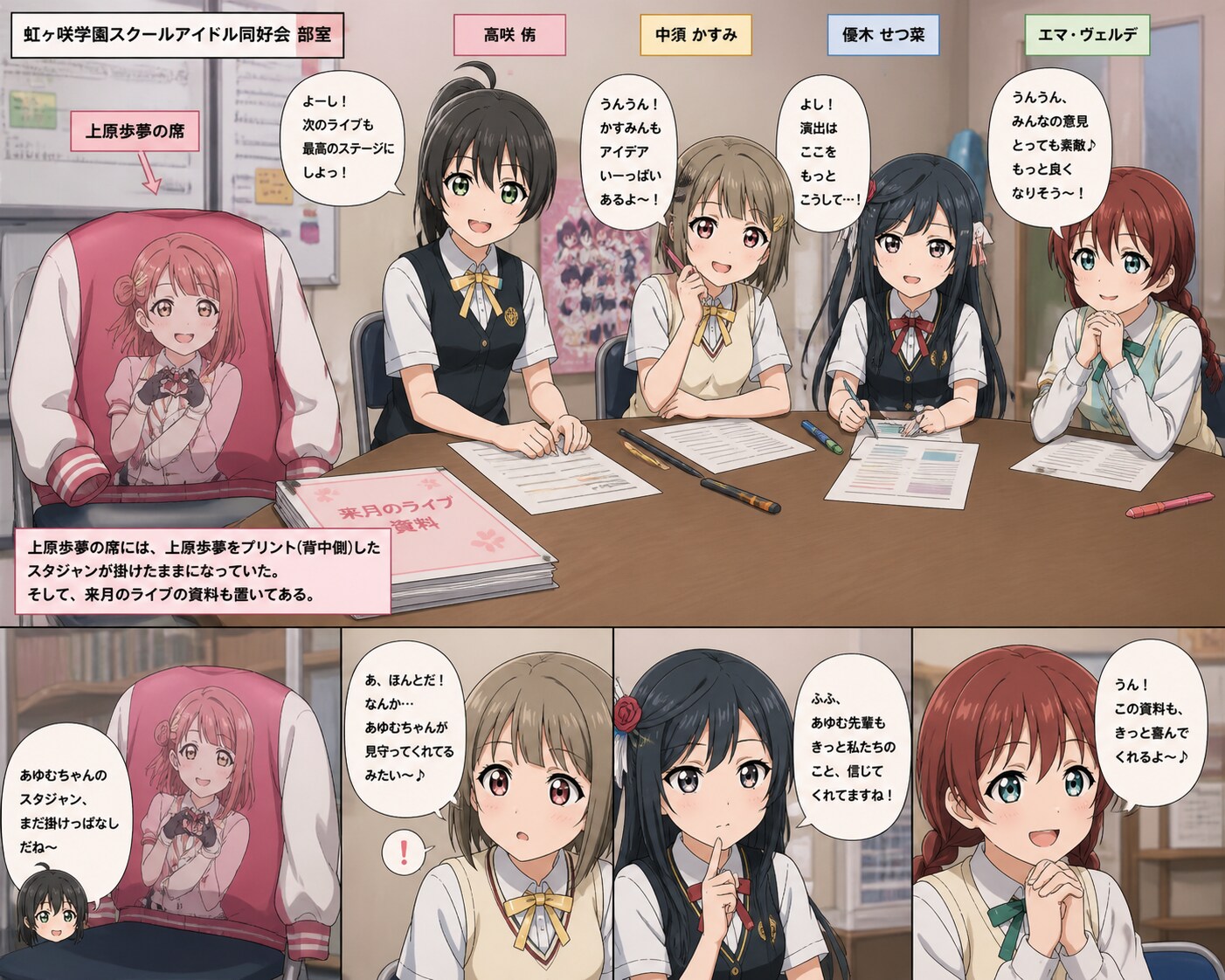 虹ヶ咲学園スクールアイドル同好会の部室 | の人気AIイラスト・グラビア