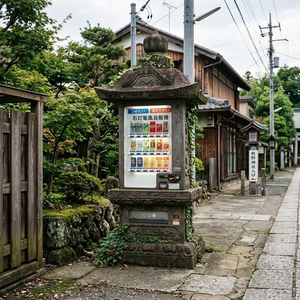 石灯篭っぽい自販機